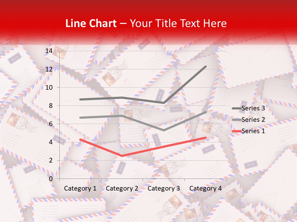 A Pile Of Mail Envelopes With A Red Ribbon PowerPoint Template