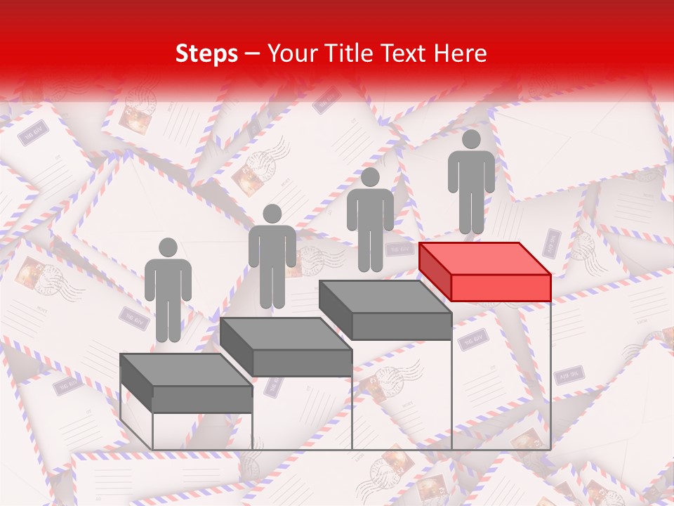 A Pile Of Mail Envelopes With A Red Ribbon PowerPoint Template