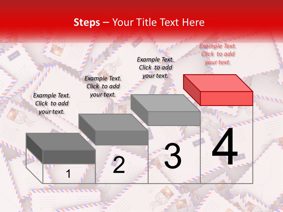 A Pile Of Mail Envelopes With A Red Ribbon PowerPoint Template