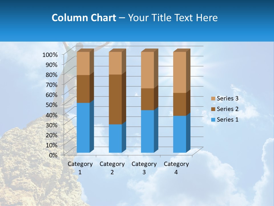 A Man Standing On Top Of A Rock With His Arms In The Air PowerPoint Template