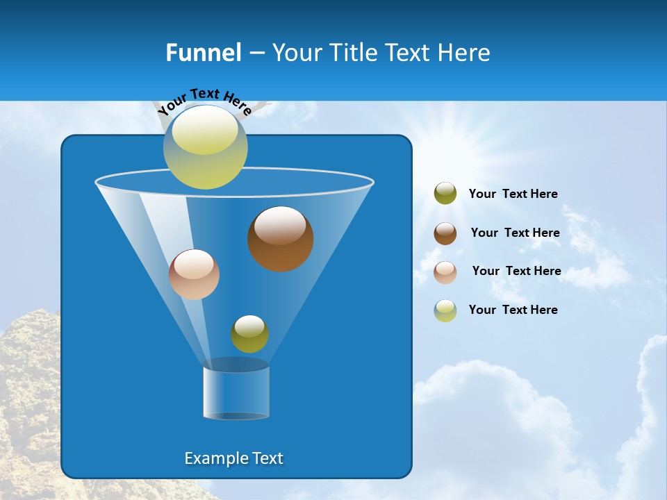 A Man Standing On Top Of A Rock With His Arms In The Air PowerPoint Template