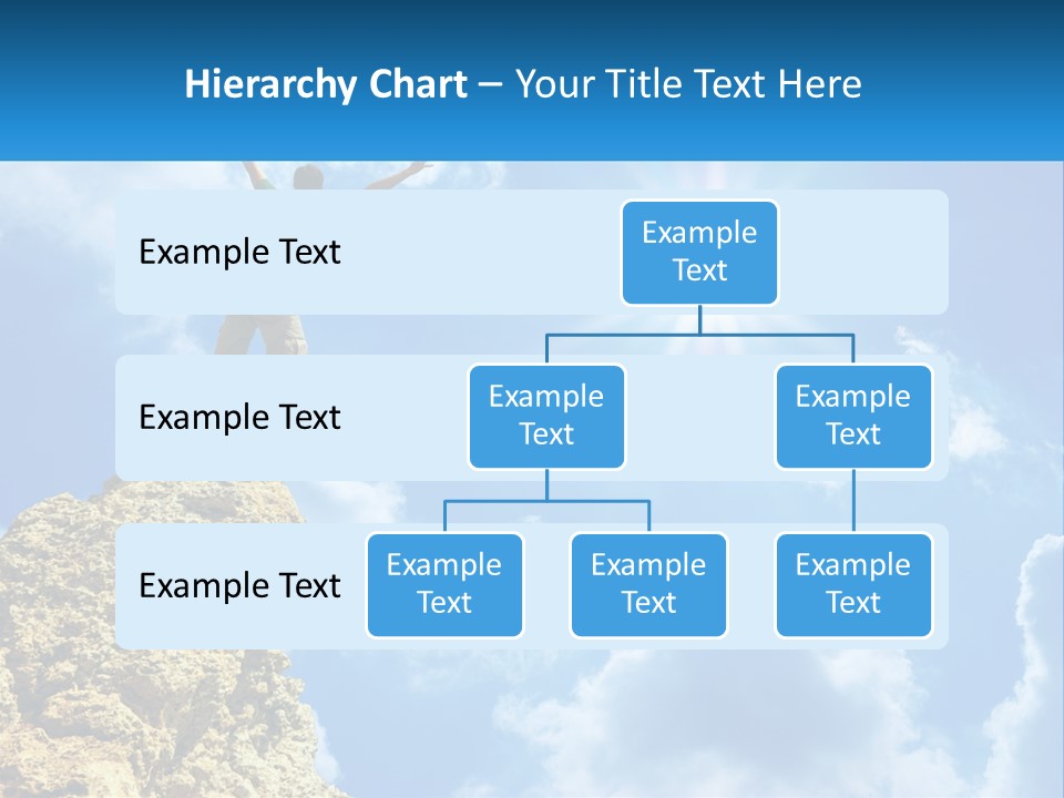 A Man Standing On Top Of A Rock With His Arms In The Air PowerPoint Template