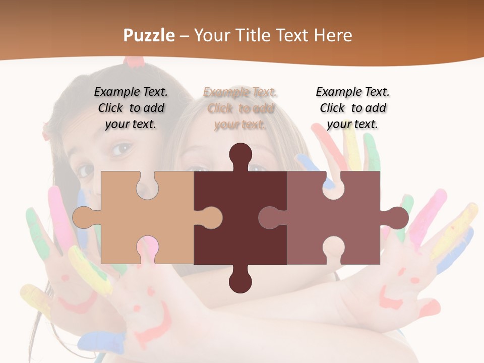 Two Young Girls Are Holding Their Hands In The Air PowerPoint Template