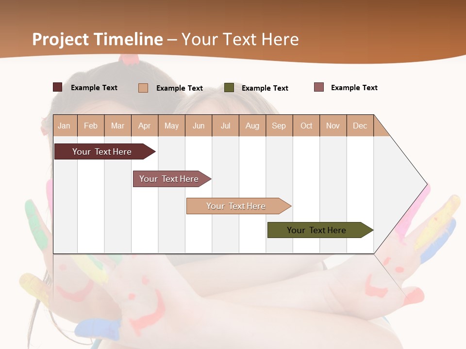 Two Young Girls Are Holding Their Hands In The Air PowerPoint Template