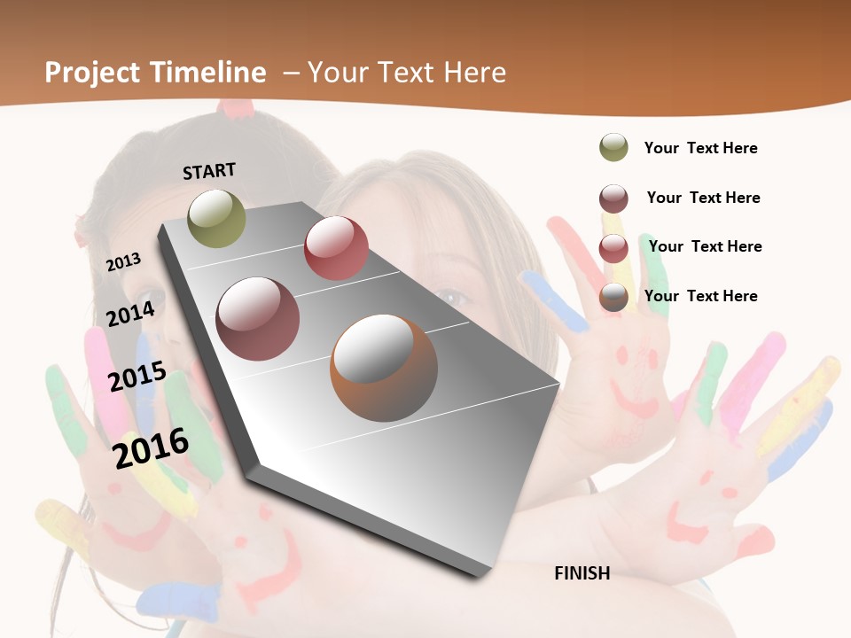 Two Young Girls Are Holding Their Hands In The Air PowerPoint Template