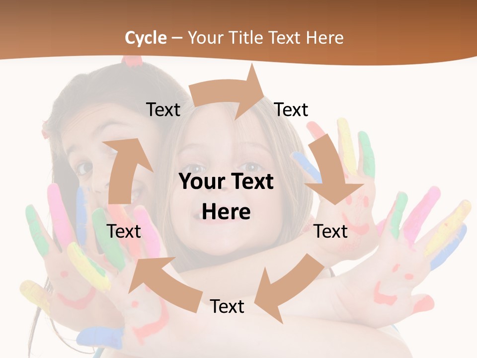 Two Young Girls Are Holding Their Hands In The Air PowerPoint Template