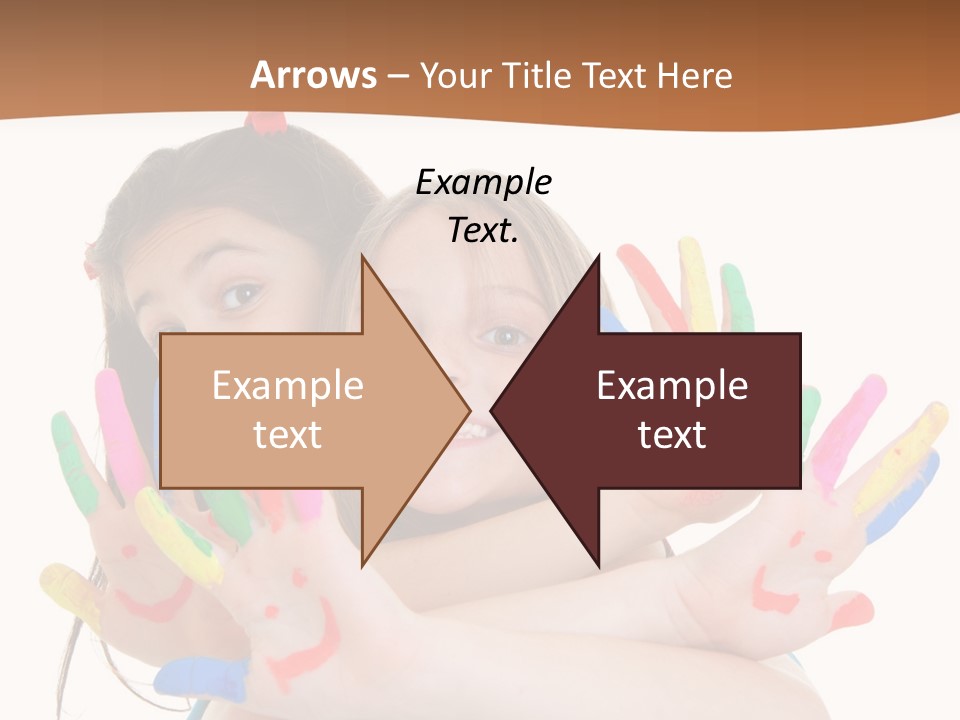 Two Young Girls Are Holding Their Hands In The Air PowerPoint Template