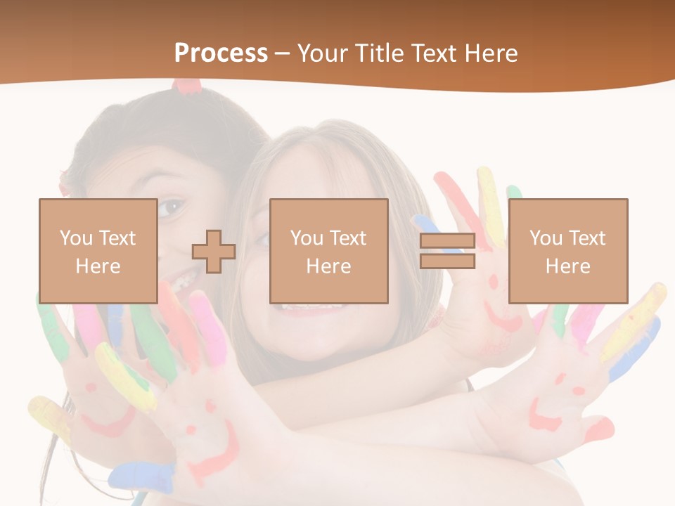 Two Young Girls Are Holding Their Hands In The Air PowerPoint Template