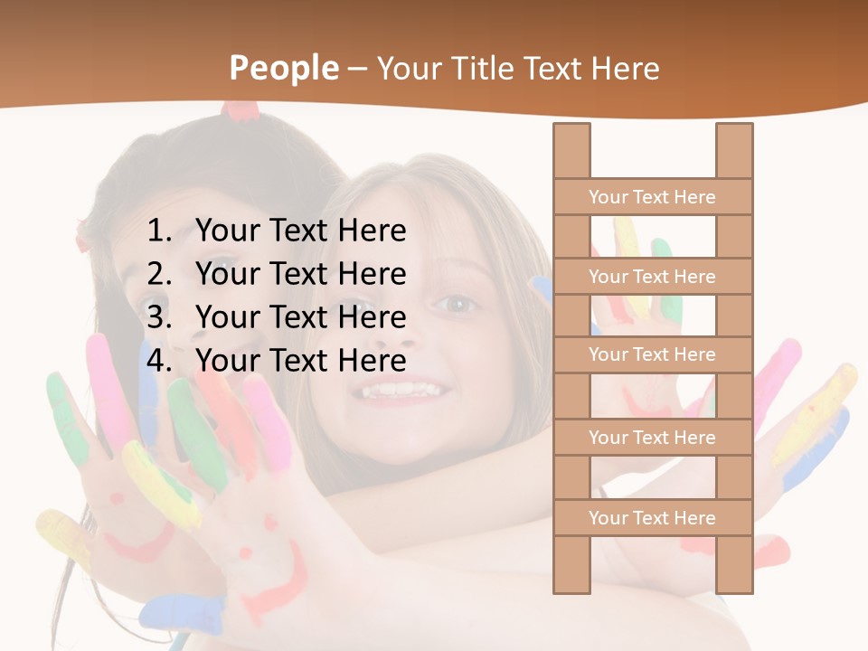 Two Young Girls Are Holding Their Hands In The Air PowerPoint Template