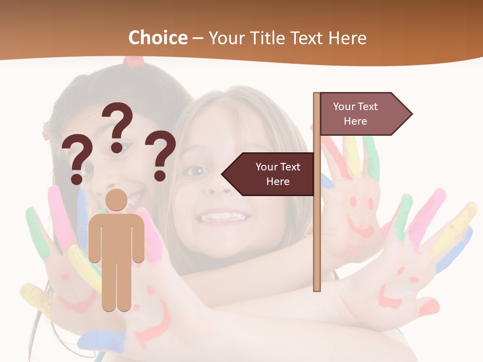 Two Young Girls Are Holding Their Hands In The Air PowerPoint Template