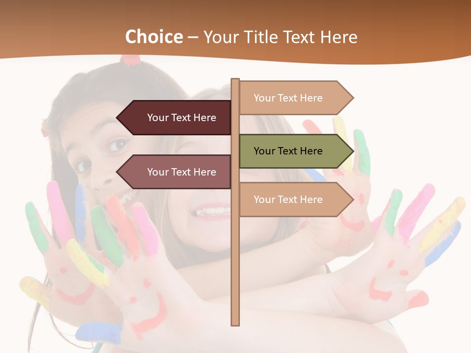 Two Young Girls Are Holding Their Hands In The Air PowerPoint Template