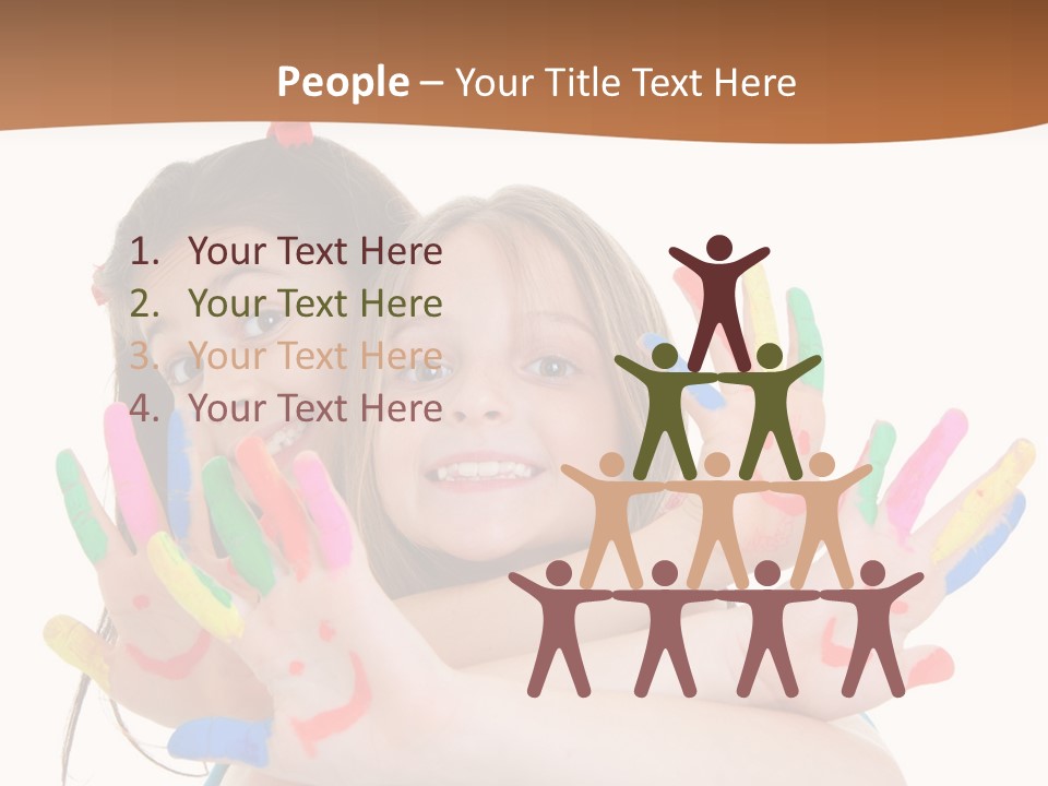 Two Young Girls Are Holding Their Hands In The Air PowerPoint Template