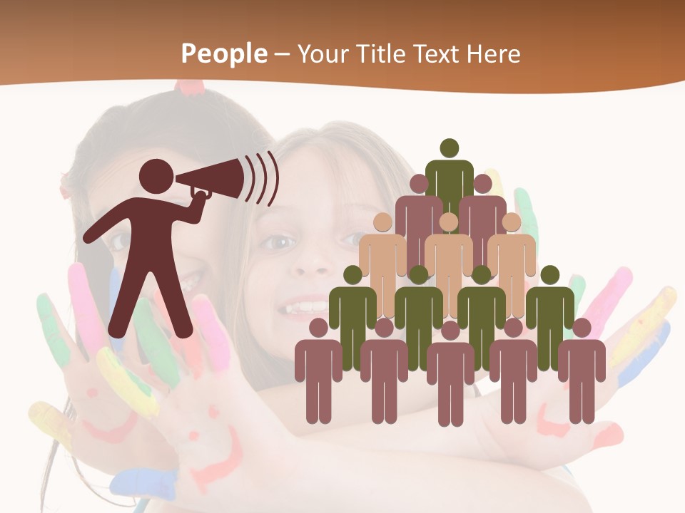 Two Young Girls Are Holding Their Hands In The Air PowerPoint Template