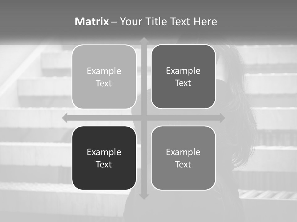 A Woman Is Sitting On The Stairs With Her Hand On Her Head PowerPoint Template