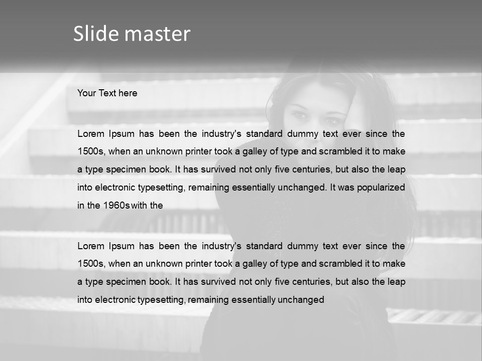 A Woman Is Sitting On The Stairs With Her Hand On Her Head PowerPoint Template