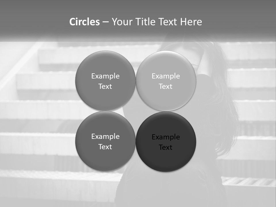 A Woman Is Sitting On The Stairs With Her Hand On Her Head PowerPoint Template