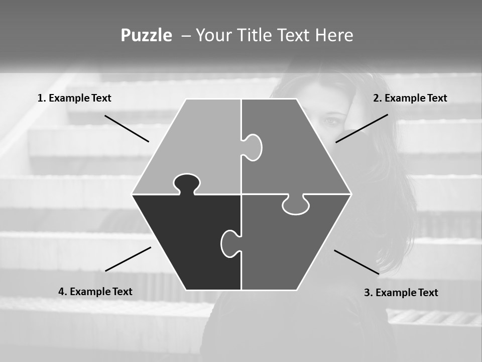 A Woman Is Sitting On The Stairs With Her Hand On Her Head PowerPoint Template