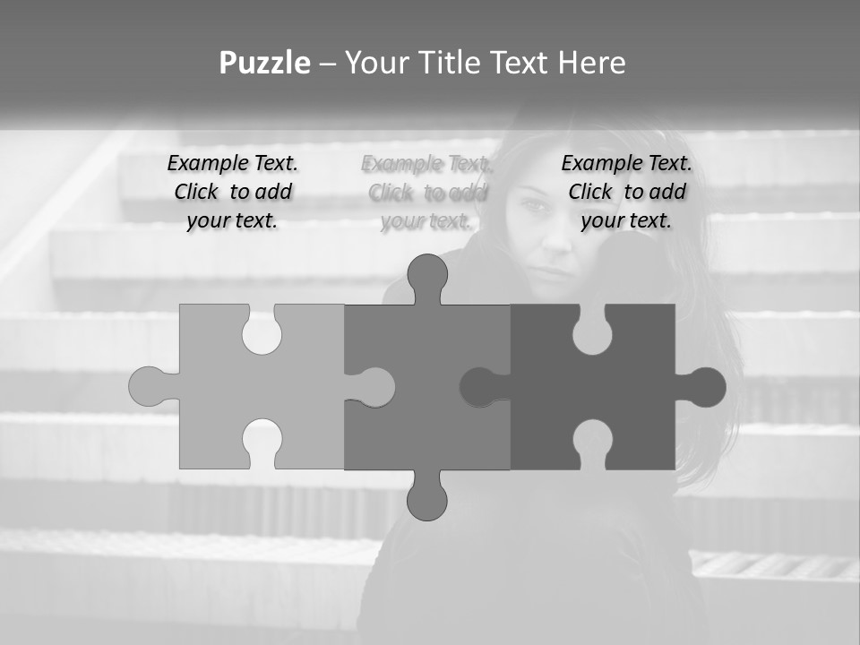 A Woman Is Sitting On The Stairs With Her Hand On Her Head PowerPoint Template