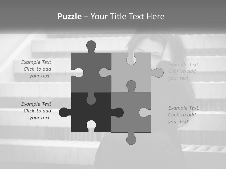 A Woman Is Sitting On The Stairs With Her Hand On Her Head PowerPoint Template