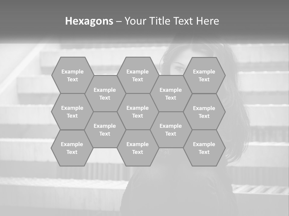 A Woman Is Sitting On The Stairs With Her Hand On Her Head PowerPoint Template