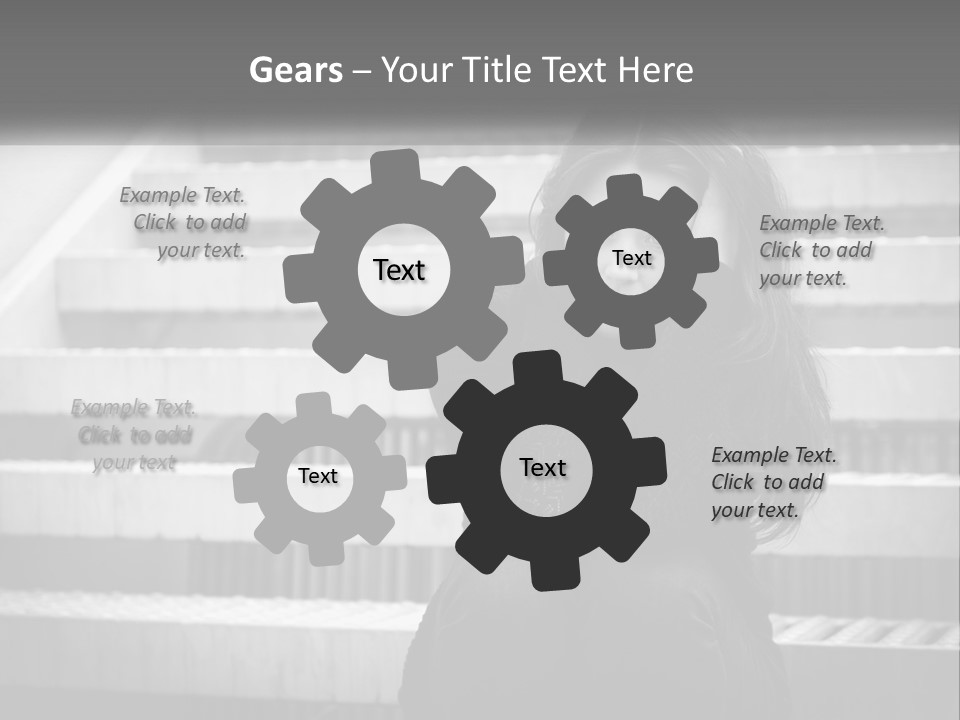 A Woman Is Sitting On The Stairs With Her Hand On Her Head PowerPoint Template