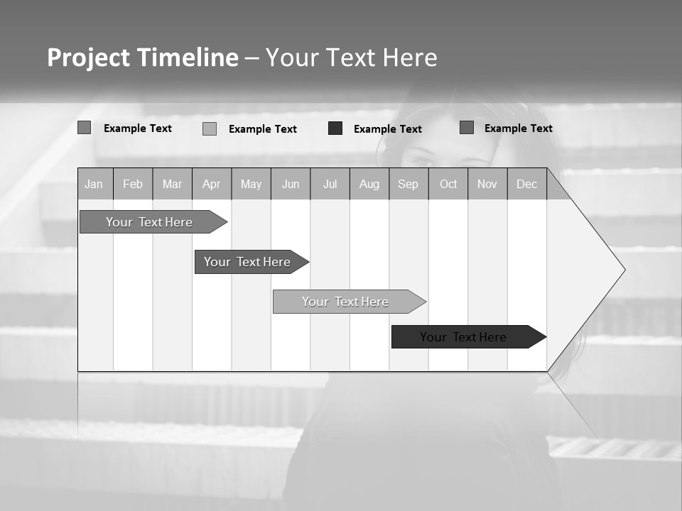 A Woman Is Sitting On The Stairs With Her Hand On Her Head PowerPoint Template