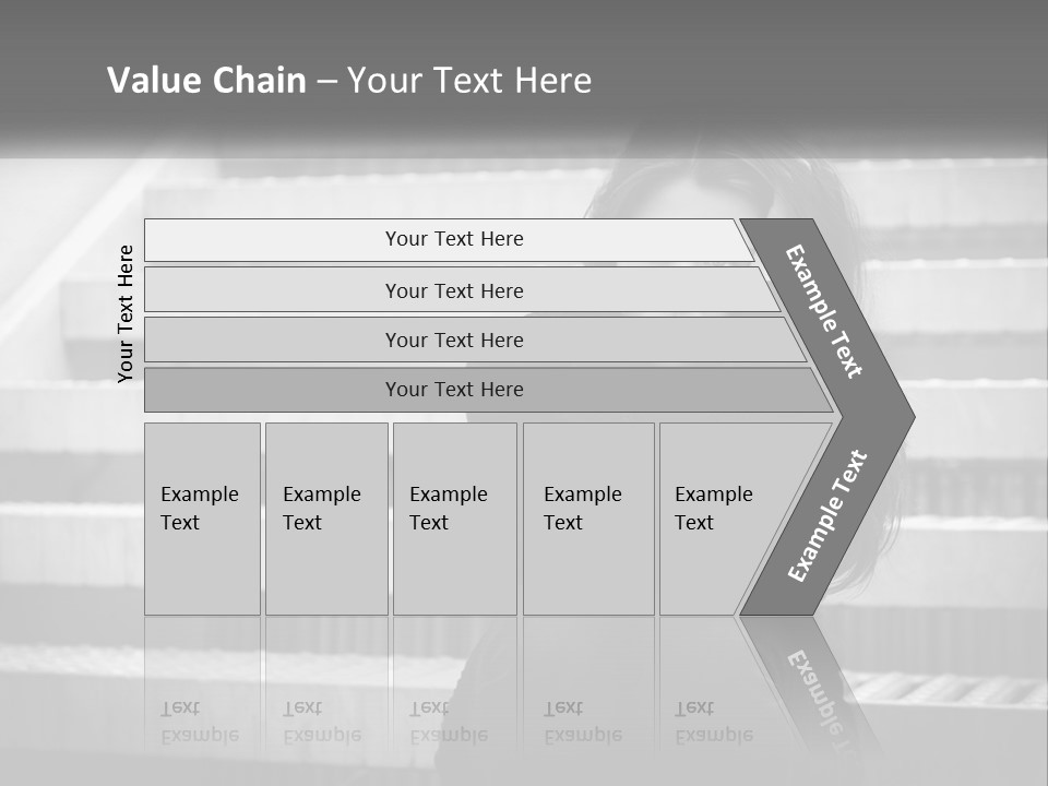 A Woman Is Sitting On The Stairs With Her Hand On Her Head PowerPoint Template