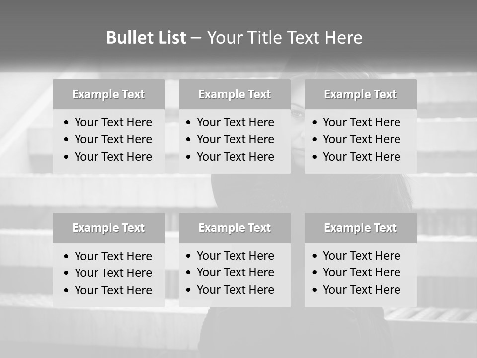 A Woman Is Sitting On The Stairs With Her Hand On Her Head PowerPoint Template