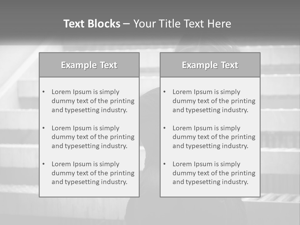 A Woman Is Sitting On The Stairs With Her Hand On Her Head PowerPoint Template