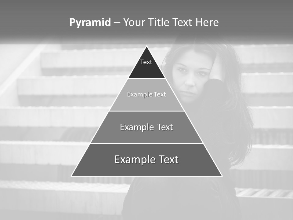 A Woman Is Sitting On The Stairs With Her Hand On Her Head PowerPoint Template