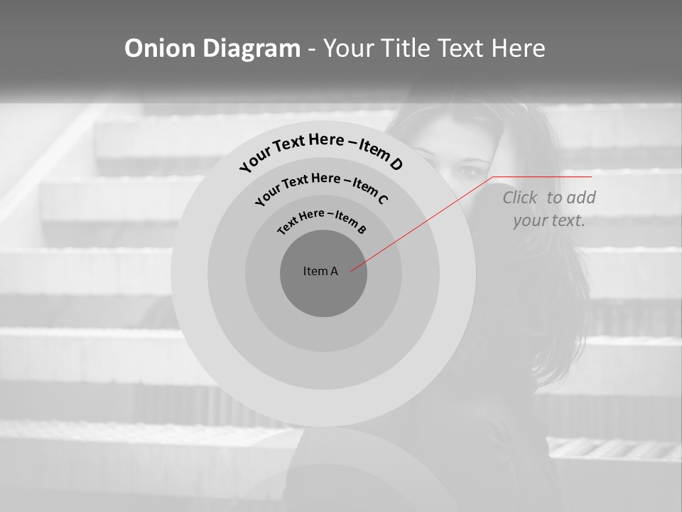 A Woman Is Sitting On The Stairs With Her Hand On Her Head PowerPoint Template