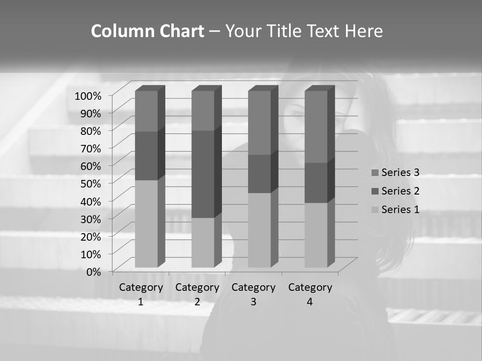 A Woman Is Sitting On The Stairs With Her Hand On Her Head PowerPoint Template