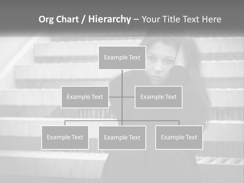 A Woman Is Sitting On The Stairs With Her Hand On Her Head PowerPoint Template