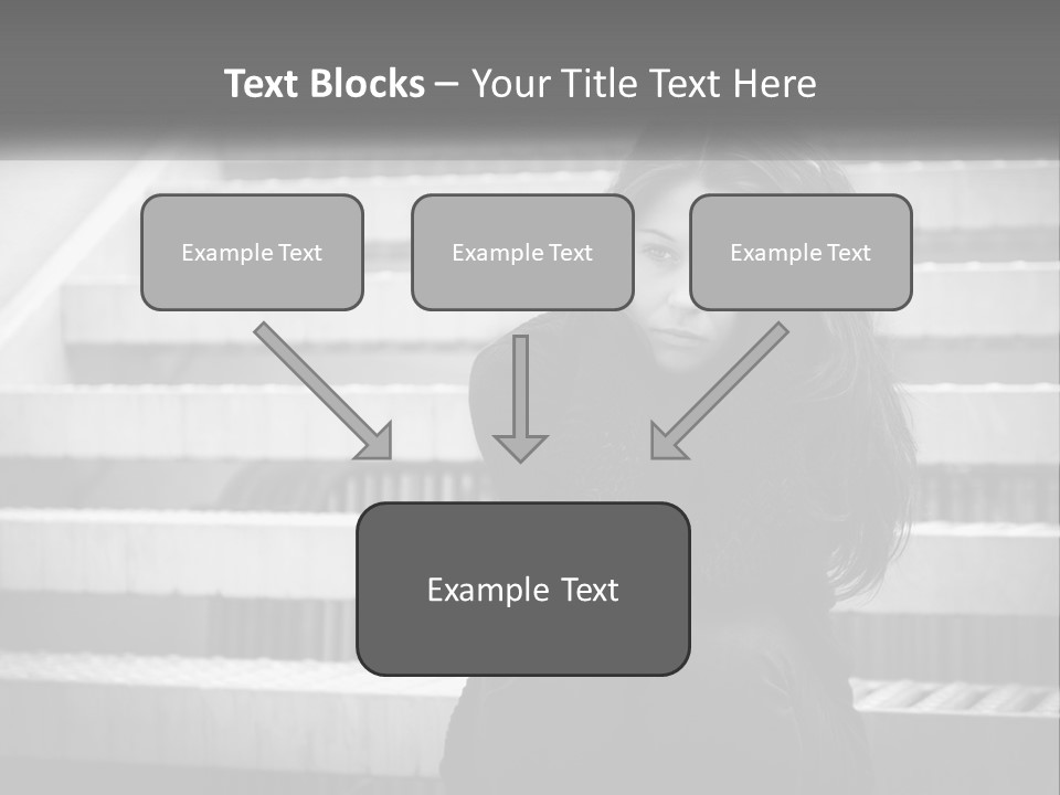 A Woman Is Sitting On The Stairs With Her Hand On Her Head PowerPoint Template