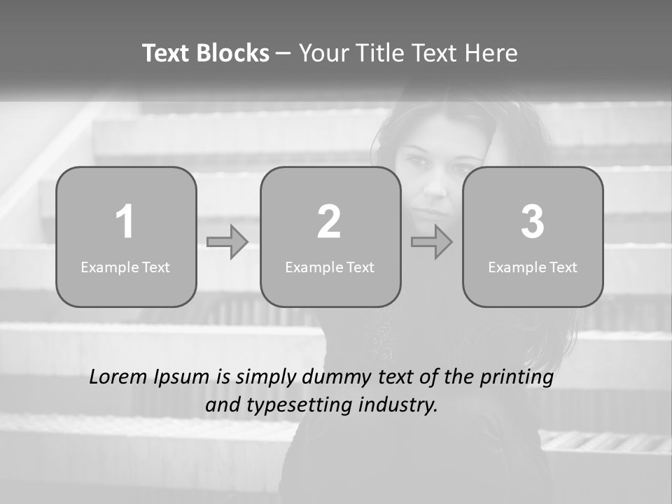 A Woman Is Sitting On The Stairs With Her Hand On Her Head PowerPoint Template