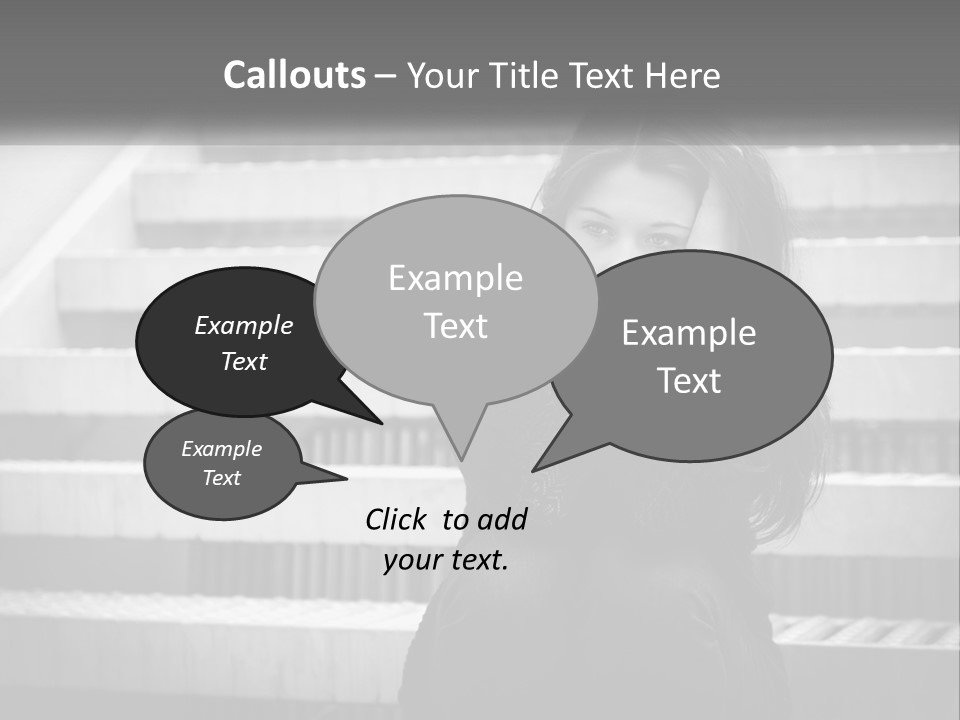 A Woman Is Sitting On The Stairs With Her Hand On Her Head PowerPoint Template