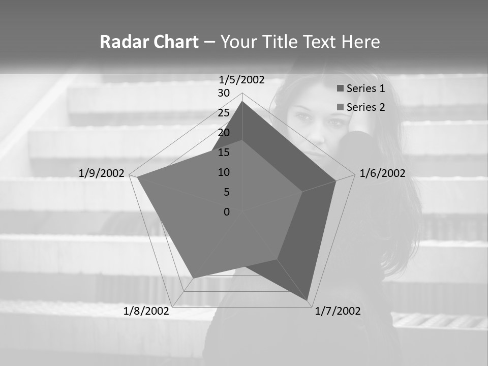 A Woman Is Sitting On The Stairs With Her Hand On Her Head PowerPoint Template