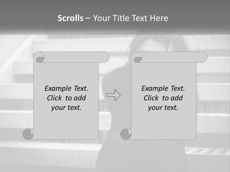 A Woman Is Sitting On The Stairs With Her Hand On Her Head PowerPoint Template