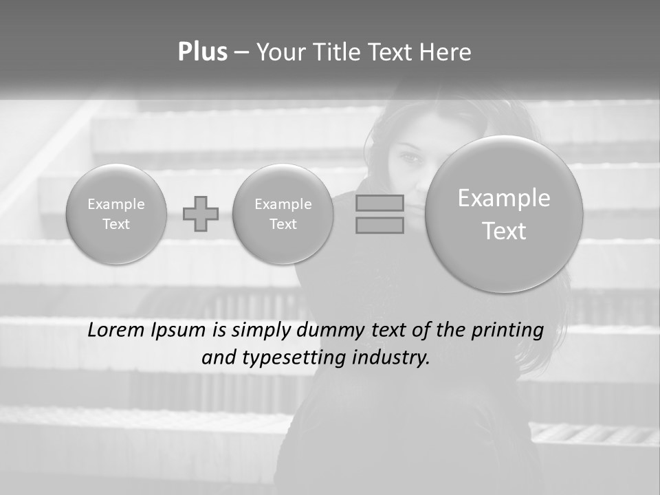 A Woman Is Sitting On The Stairs With Her Hand On Her Head PowerPoint Template