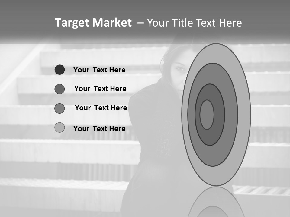 A Woman Is Sitting On The Stairs With Her Hand On Her Head PowerPoint Template