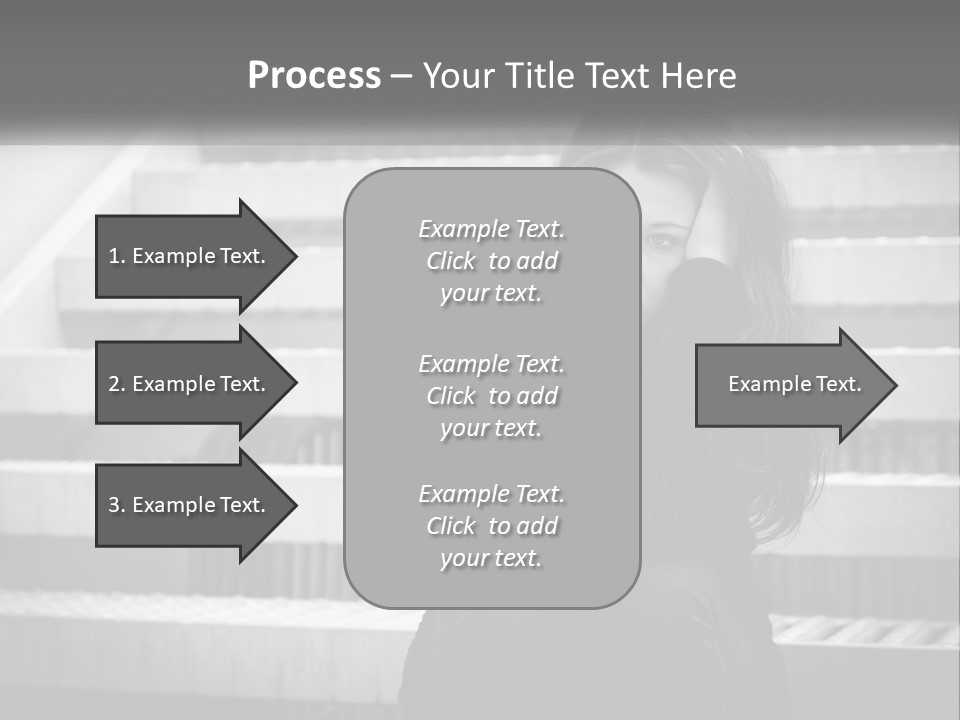 A Woman Is Sitting On The Stairs With Her Hand On Her Head PowerPoint Template