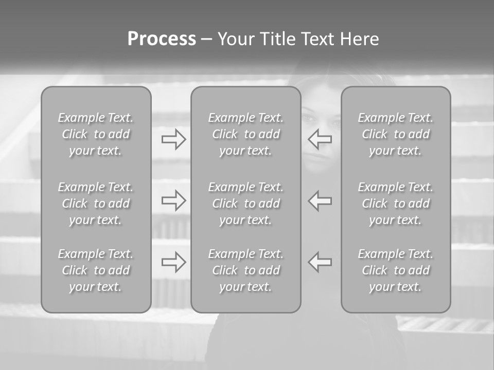 A Woman Is Sitting On The Stairs With Her Hand On Her Head PowerPoint Template