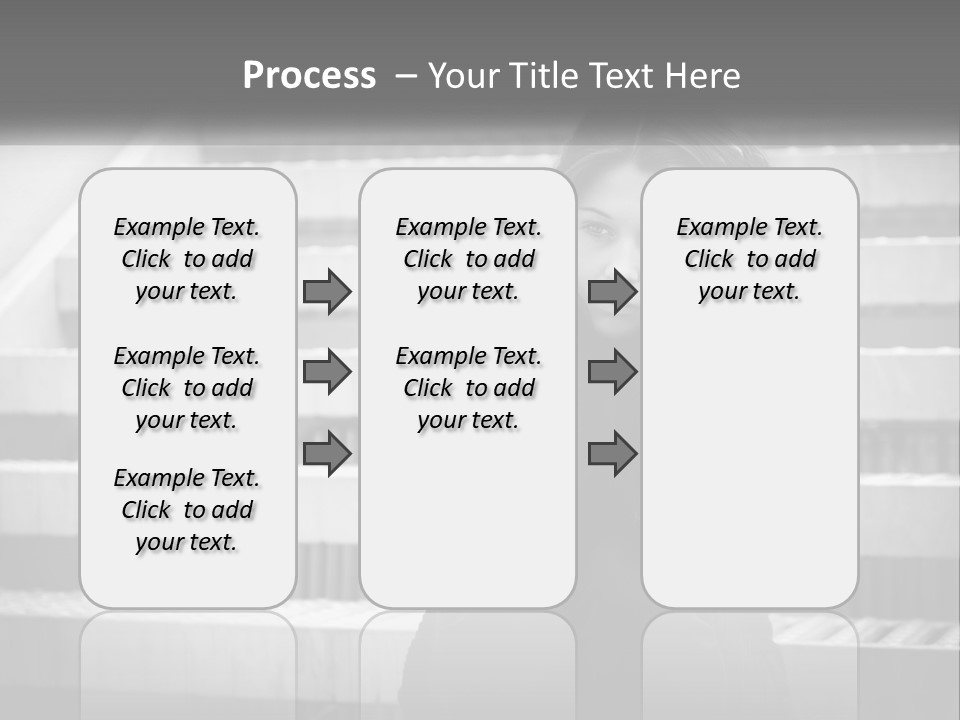 A Woman Is Sitting On The Stairs With Her Hand On Her Head PowerPoint Template