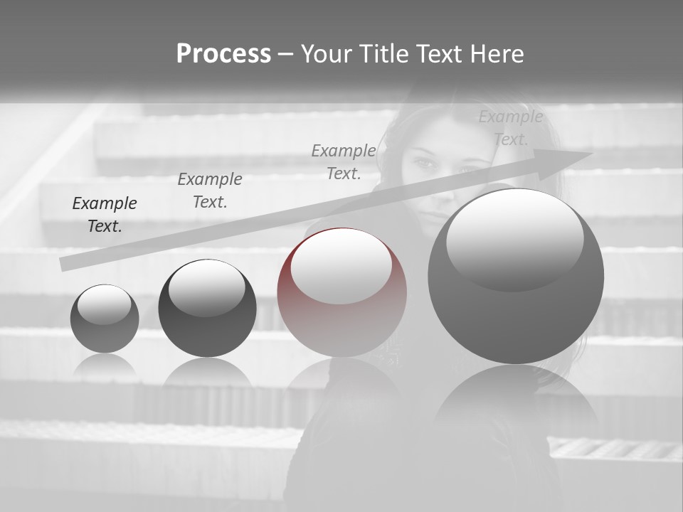 A Woman Is Sitting On The Stairs With Her Hand On Her Head PowerPoint Template