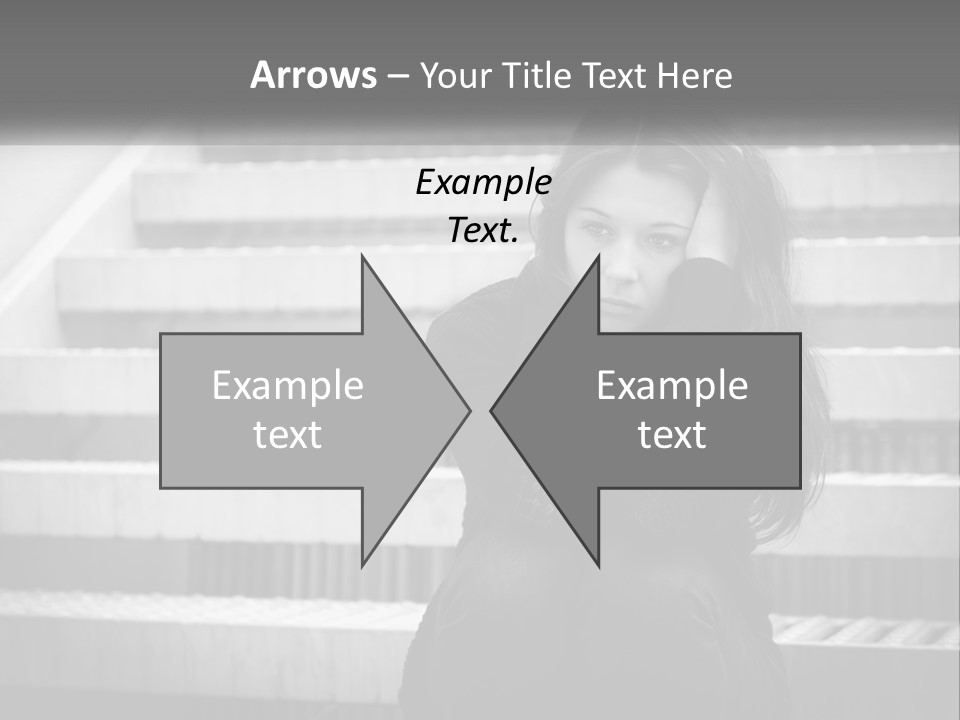 A Woman Is Sitting On The Stairs With Her Hand On Her Head PowerPoint Template