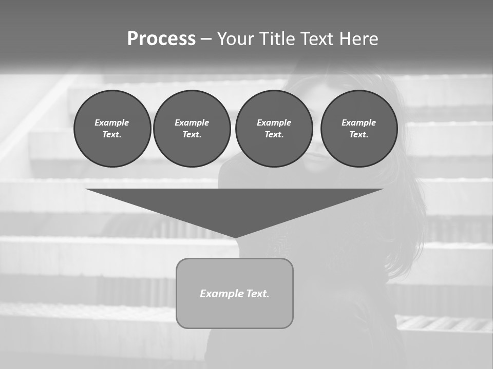 A Woman Is Sitting On The Stairs With Her Hand On Her Head PowerPoint Template