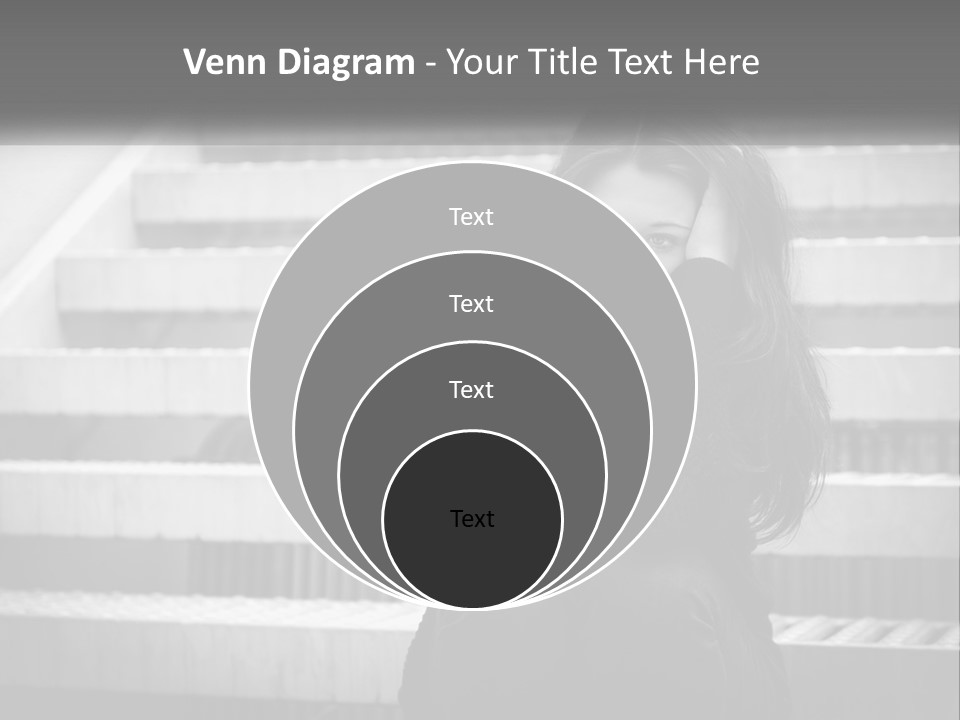 A Woman Is Sitting On The Stairs With Her Hand On Her Head PowerPoint Template