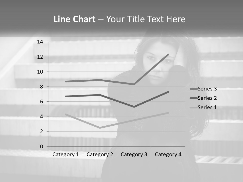 A Woman Is Sitting On The Stairs With Her Hand On Her Head PowerPoint Template