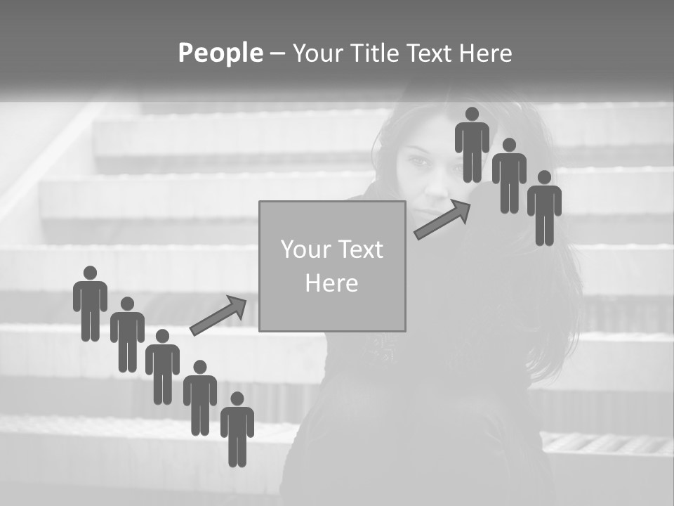 A Woman Is Sitting On The Stairs With Her Hand On Her Head PowerPoint Template