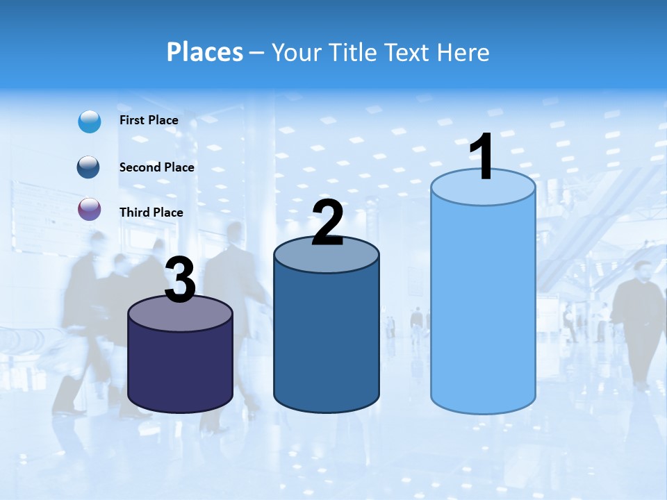 A Group Of People Walking Through A Building PowerPoint Template
